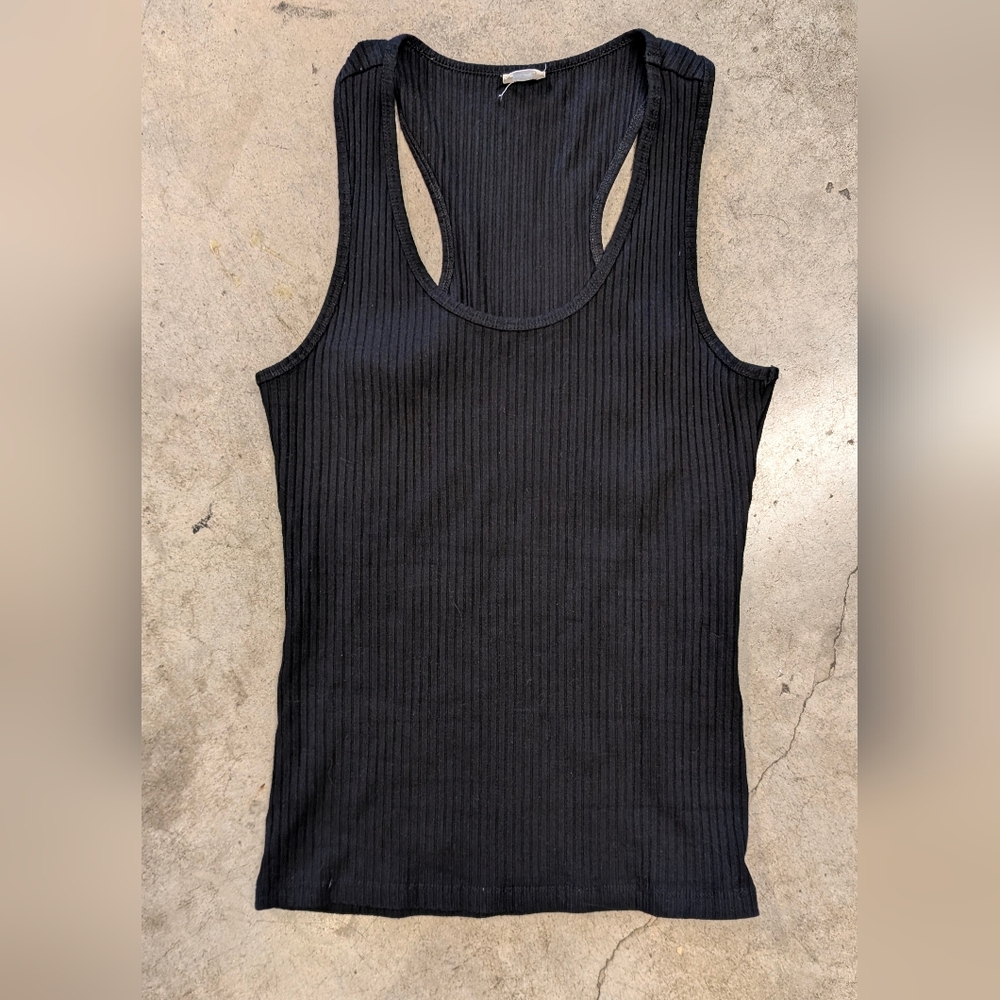 Wilfred Free Black Ribbed Tank Size S